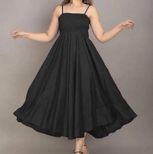 Women Maxi Black Full Length Dress